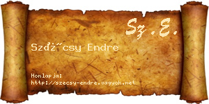 Szécsy Endre névjegykártya