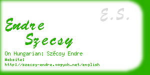 endre szecsy business card