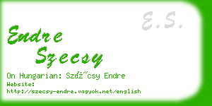 endre szecsy business card